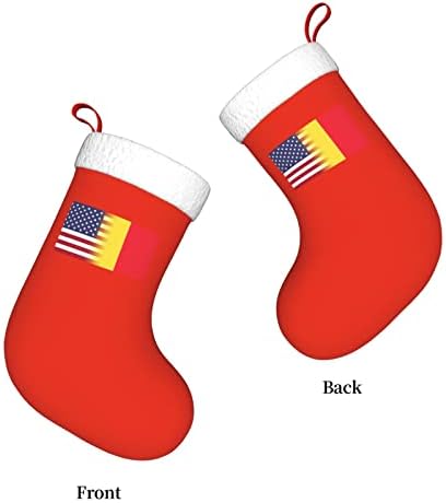 TZT American Flag and Blag Belga Mingações de Natal, presentes de festa de férias de Natal para decorações de férias em