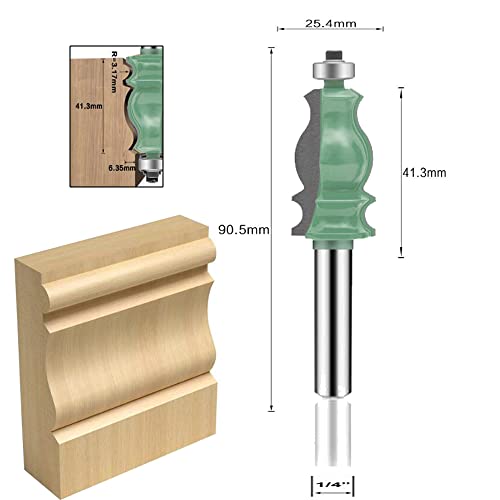 OLETBE 5 PCS Bits do roteador Conjunto de 1/4 de polegada Round sobre o painel Gabinete de porta do gabinete Stilador de