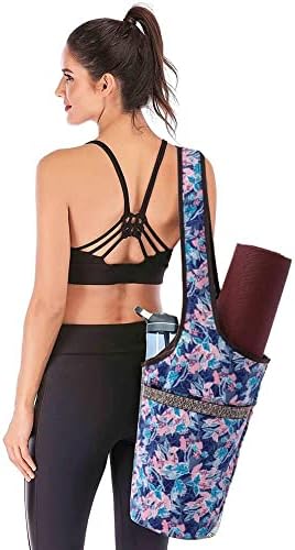 Eyhlkm Moda Yoga Mat Bag Canvas de tamanho grande bolso com zíper FIT A maioria dos tapetes de titages de estirada