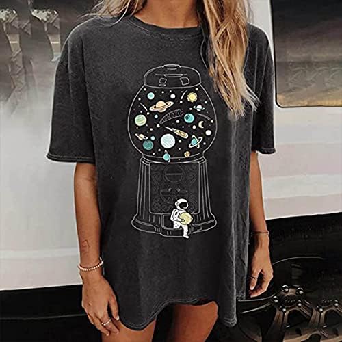 Hemlock Graphic Tees for Women Adolescentes Tops Blusa de manga curta de verão Funny Fofte Circle Crewneck Pullovers