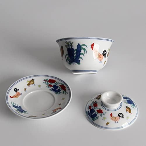 Decoração vintage do doitool Cerâmica Kung fu conjunto de chá com pires de tampa China porcelana kungfu chá