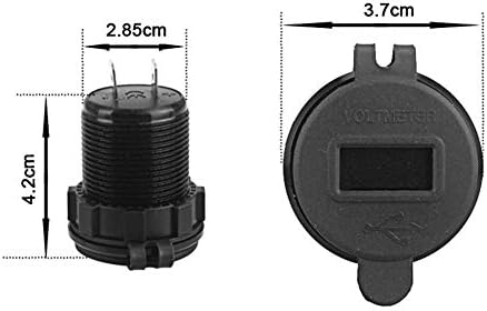 Disirepath Charge Quick Charge 3.0 Duplo USB Charger Socket, Carga rápida de saída de alumínio à prova d'água com voltímetro de LED