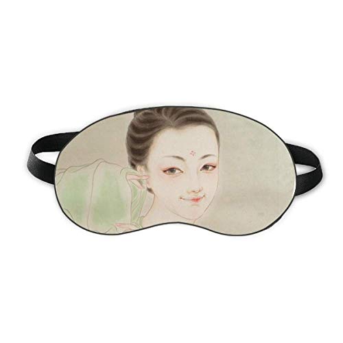 Verde chinês tradicional beleza pintura sono olho escudo macia noite cegas capa de sombra