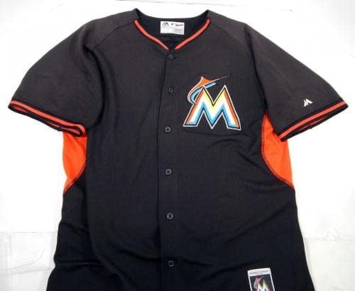 2014-16 Miami Marlins Lopez #41 Game usou Black Jersey Ex ST BP 48 975 - Jogo usou camisas MLB