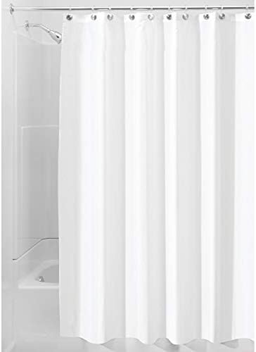 Cortina de chuveiro do banheiro de tecido sólido Idesign - 72 x 72, branco