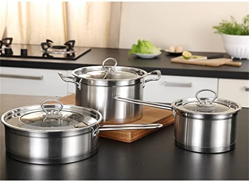 3 panelas de cozinha 6 peças conjunto de utensílios de cozinha conjunto de utensílios de panela de aço inoxidável panela de panela de sopa de sopa de leite panela cozinha doméstica