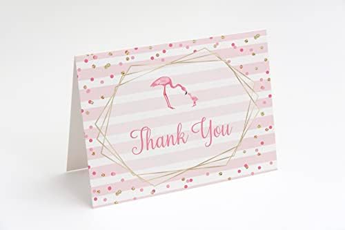 Flamingo Cartões de agradecimento chá de bebê Vamos Flamingo Dobrando Notas de Agradecemos Festa de Aniversário de