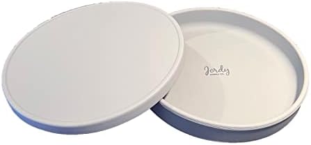 Jordy Supply Co. Silicone Food Plate com tampa, não deslizamento, servir, misturar e comer, ótimo para viajar
