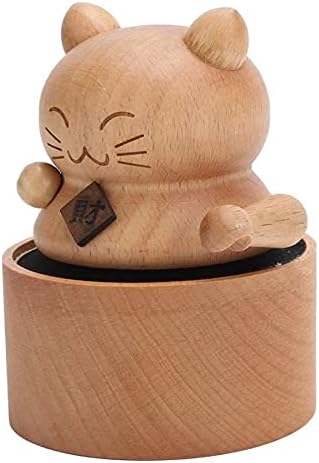 WYBFZTT-188 Caixa de música de madeira de madeira Lucky Wealth Cats Box Figura