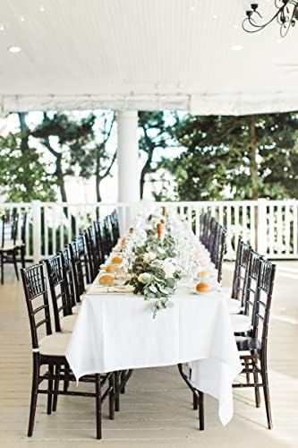 Pacote de 8 pacote de 60 x 126 polegadas tonelada de mesa de poliéster branca para mesas de retângulo de 8 pés, mancha e lavagem resistente a rugas capa de mesa para festas de buffet de jantar de festa de casamento ou acampamento