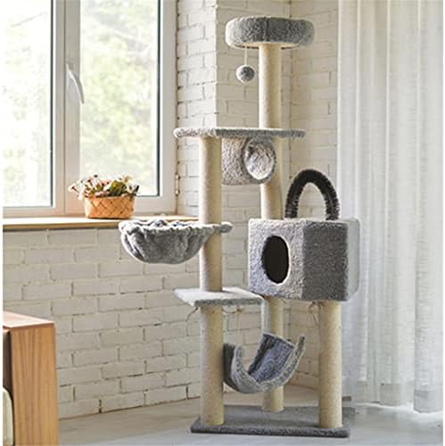 Gretd Pet Cats Plush Condos Mobiliários de condomínio de gatos de vários níveis com postes de arranhões cobertos de sisal para gatinhos