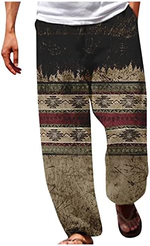 Calças para homens, moda masculina calça de linho de algodão casual e masculino