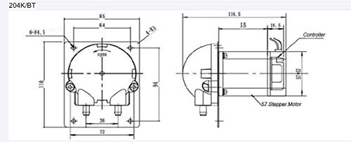 Bomba mini peristáltica de transferência de óleo de cozinha com motor de passo por 6-36V Dosagem de água