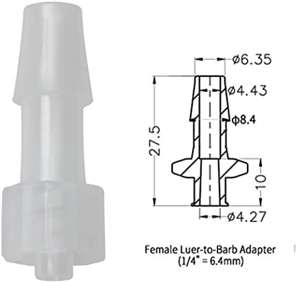 Meetoot 10pcs Male Luer Lock 1/4 PP Adaptador Barb para instrumentos bioquímicos/analíticos de laboratório, máquinas alimentares e equipamentos de aquário