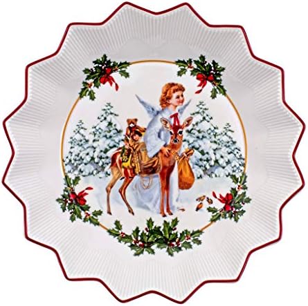 Villeroy & Boch-Plato grande de fantasia de brinquedo com Cristo Child, prato de Natal decorativo feito de porcelana