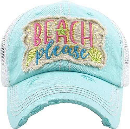 Kbethos Beach, por favor, chapéu de beisebol de malha feminina