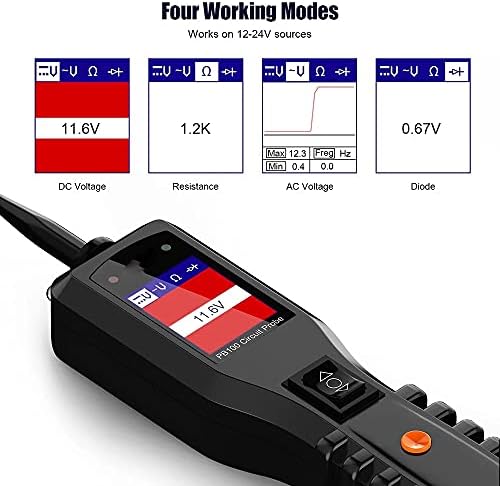 KXDFDC PB100 TESTENTE DE BATERIA DE BATERIA DO TESTE DE INSCRIÇÃO 12V/24V POWER SOB CIRCUITOR TESTENTE DE TESTE ELÉTRICO Integrado Scanner automotivo de energia integrado