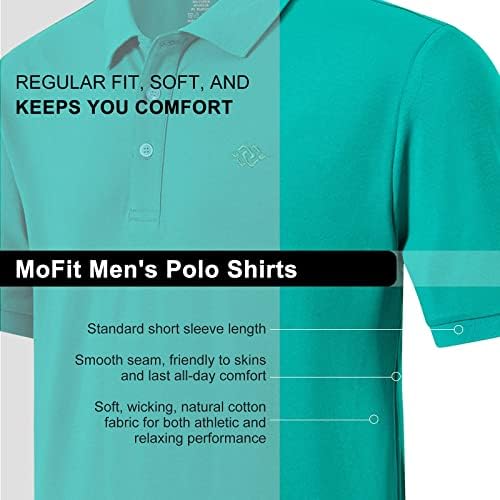 Camisas de golfe casuais de Mofiz para homens, camisa polo masculina de manga curta, camiseta de colarinho sólido para ajuste atlético