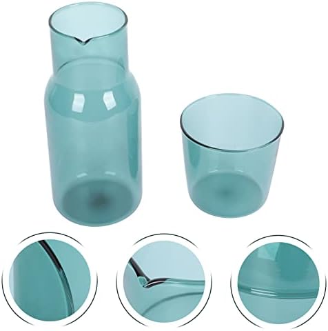 Chaleira de vidro de pretyzoom chaleira de vidro 1 conjunto de água de cabeceira e vidro com copo de vidro de vidro de copo de vidro com copo de xícara com copo garrafa de enxagueira transparente de vidro de vidro para carraçadeiras
