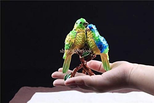 Znewlook Faberge Bird Bird Bereweled Box Box Box Caixa de Jóia de Cristal para Ring Metal Metal Home Decor Birthday Collectibles