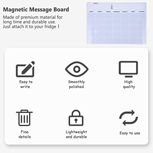 Nuobesty Magnetic Whiteboard de 3 geladeira Flidge Magnetic Frilhe Dry Erase Planner Magnetic Agending Board Weekly Meal Planner