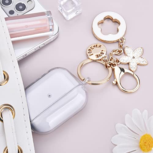 Caso claro do AirPods Pro 2ª geração - AirPods Pro 2 Casos Cobrem com lanfilos de lanfilos Soft tpu ipod pro 2 fones de ouvido sem fio Case sem fio Caso Bling Keychain para Apple AirPod Gen Pro 2