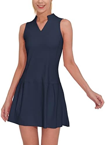 M Vestido de treino atlético MOTEEPI para mulheres sem mangas femininas tênis de golfe com shorts e bolsos