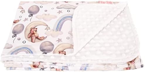 TOP TOTS Deluxe Minky Baby Blain - Urradores da lua, 40 x 29 polegadas brancas