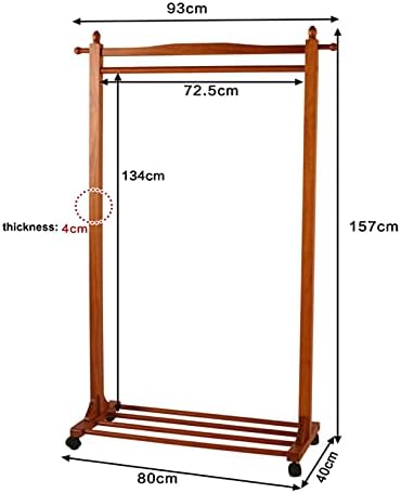 Rack de penduramento de roupas de madeira ZJDU, plack de casaco rolante de quarto multifuncional, com prateleiras de armazenamento