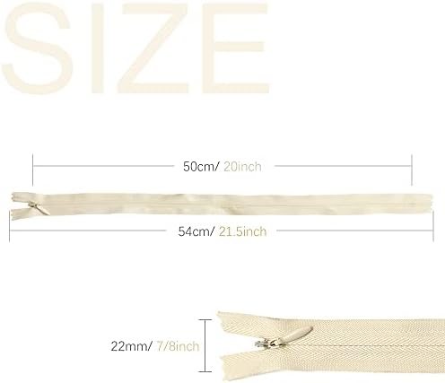 Renashed 45pcs 21,5 polegadas de nylon zíperes invisíveis para alfaiate esgoto de esgoto Crafter's Special