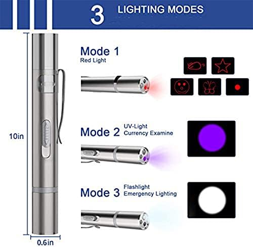 KILHOWLY LEDLETULHO PENLIGHT COM 3 MODOS, USB LED LED RECHARGELECIDO LUZ DE PENA, PRESENTE PARA HOMENS MULHERM MOM PAI DABRIA namorado, para o namorado de caça ao aro interior outdoor