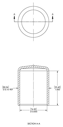 CAPLUGS 99394176 CAP ROOND ROUNTA DE PLÁSTICA VC-3000-16, Vinil, Cap ID 3.000 Comprimento 1.000, preto