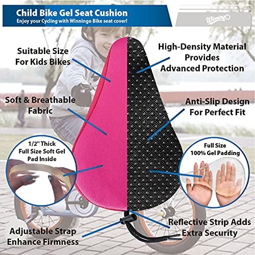 Capa de almofada de assento de bicicleta GELO GEL, capa de assento de bicicleta infantil anti-deslizamento, confortável e confortável