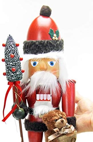 Christian Ulbricht Christmas Nutcracker Papai Noel com Teddy - 44,5 cm / 18 polegadas - Autêntico alemão Erzgebirge Nutcrackers