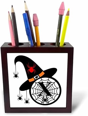 3drose monogram x halloween chapéu de bruxa aranhas e web - titulares de canetas de telha