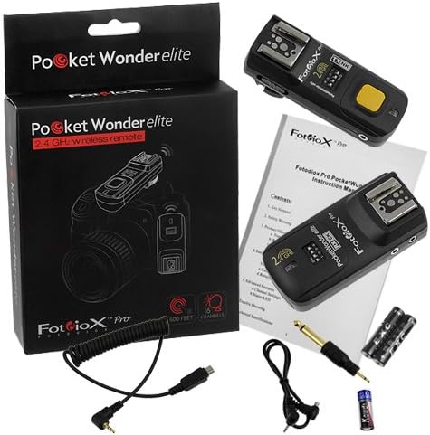 Fotodiox Pro Pocketwonder Elite 4-1 com TTL Pass-thru, Kit de partida de gatilho sem fio de rádio, Câmera Nikon, liberação do obturador, TTL Pass-through