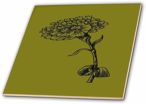 3drosrose vintage cravo de linha botânica ilustração de arte preta - ladrilhos