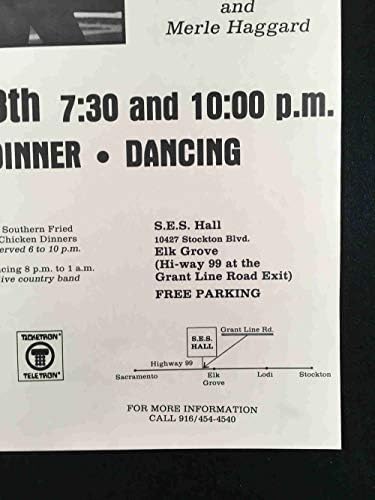 Reba McEntire Concert Dan Dance Poster Tiny Moore Elk Grove 1985 Navios grátis