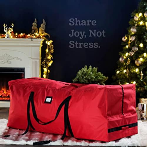 Zober Premium rolando grande bolsa de armazenamento de árvore de Natal- cabe a 7,5 pés. Árvores desmontadas artificiais,