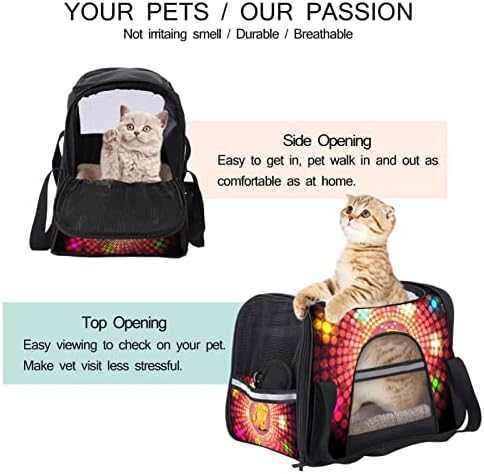 Portador de animais de estimação Luzes coloridas Circular Música Soft-sidate Pet Travel Travels for Corgi, Cats, Dogs