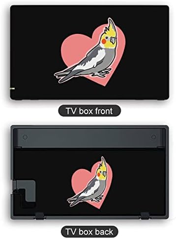 Cockatiel fofo com adesivos de coração adesivo protetor adesivo personalizado adesivo completo compatível com nintendo switch