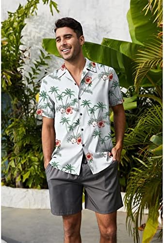Camisas havaianas para homens Button Casual Down Beach camisetas masculinas Camisas florais de manga curta