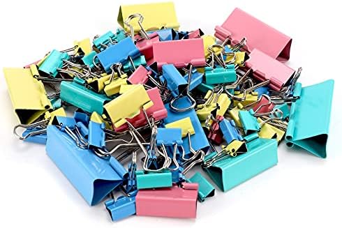 105 PCs Binder Paper Clips, variados 6 tamanhos para escritório, presentes de professores e cozinha, clipes de fichário colorido