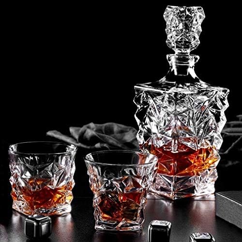 Depila Premium Whisky Decanter Conjunto de 4 óculos sofisticados para uísque, escocês, bourbon, rum em uma caixa de uísque