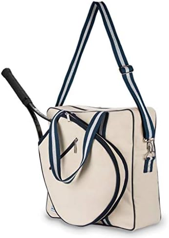 AME & LULU HAMPTONS TENNIS Tour Bag - correias ajustáveis ​​removíveis - bolso externo se encaixa em dois raquetes