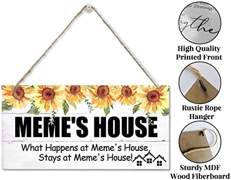 Sinal de estilo vintage da EDCTO, casa de meme o que acontece na casa de Meme, fica na casa de Meme, pendurando placas de