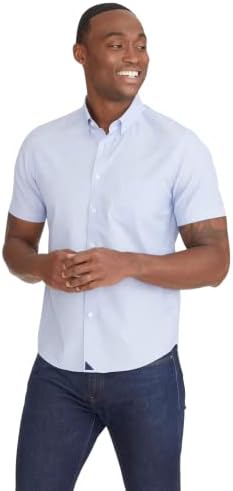 Untuckit Hillstowe Wrinkle Free - Camisa Uncuteded para homens, manga curta