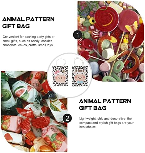 Artibetter 12pcs Bolsas de guloseimas de vaca fofas Bolsas de papel de papel de fazenda Presentes de papel com manuseio