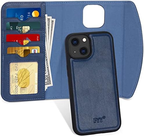 FYY Projetado para iPhone 14 Plus 6.7 Case, [Compatível com Charging MagSafe] 2-em-1 Magnetic Afatitable Wallet Case com tampa de proteção
