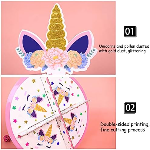 3 cupcakes de camada/torre, unicórnio cupcake titular redonda de papelão decoração de cupcake titular de sobremesas